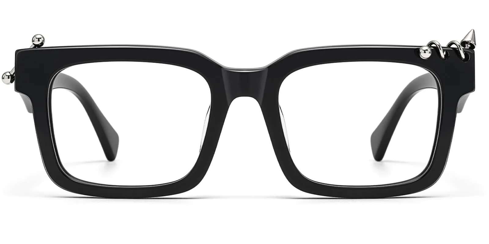 Spike - Rectangle Black Eyeglasses sold by Vooglam