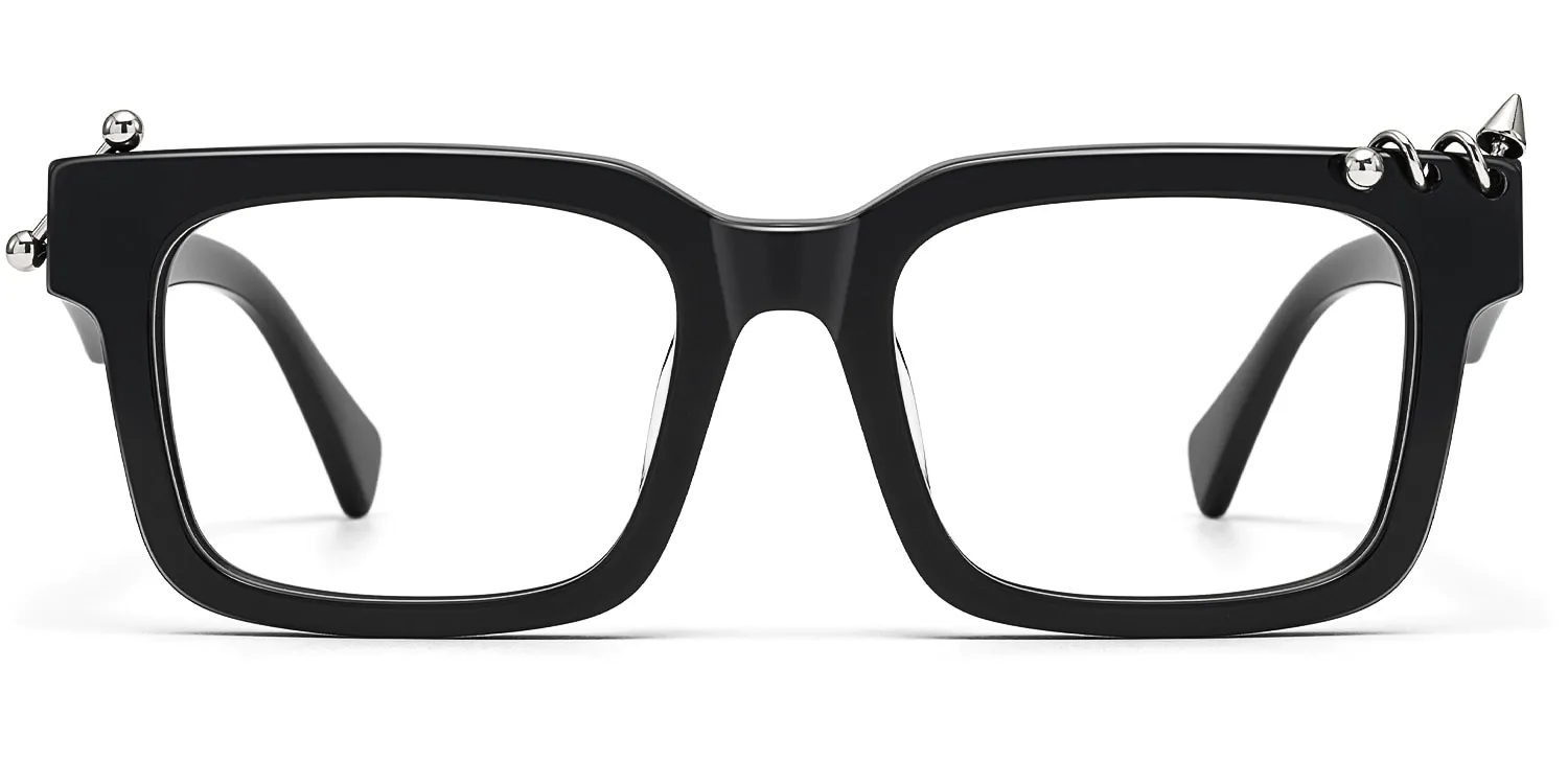 Spike - Rectangle Black Eyeglasses sold by Vooglam product image thumbnail 2