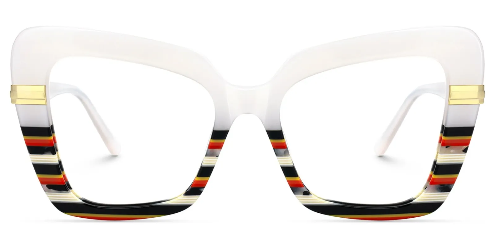 Nadda - Square Two-tone Eyeglasses sold by Vooglam