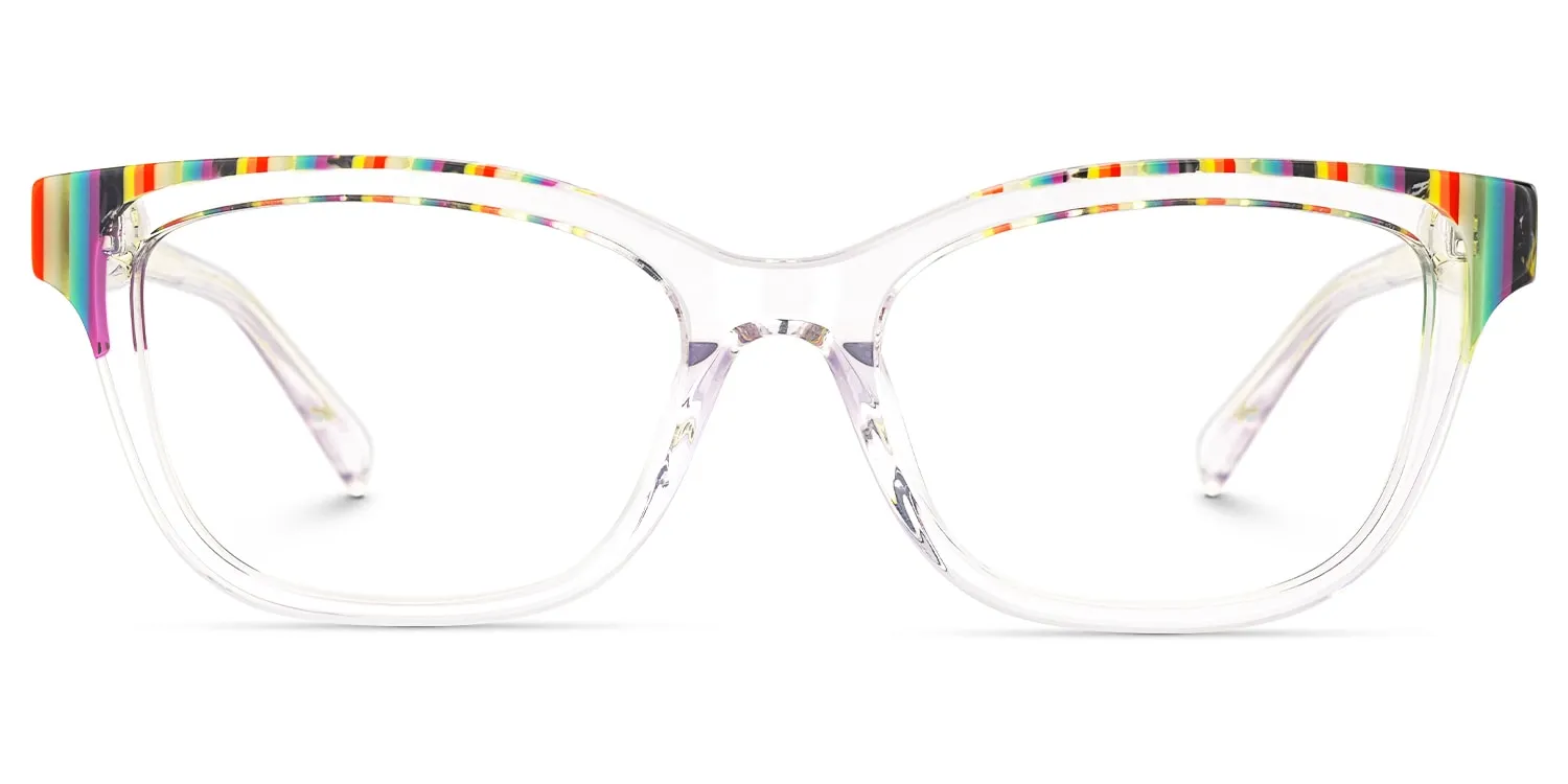 Welty - Rectangle Multicolor Eyeglasses sold by Vooglam