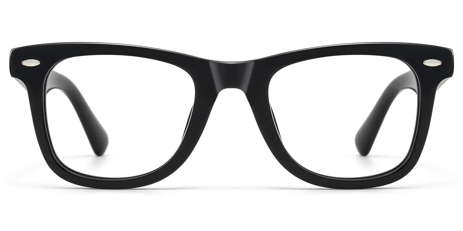 Nadia - Rectangle Black Eyeglasses sold by Vooglam
