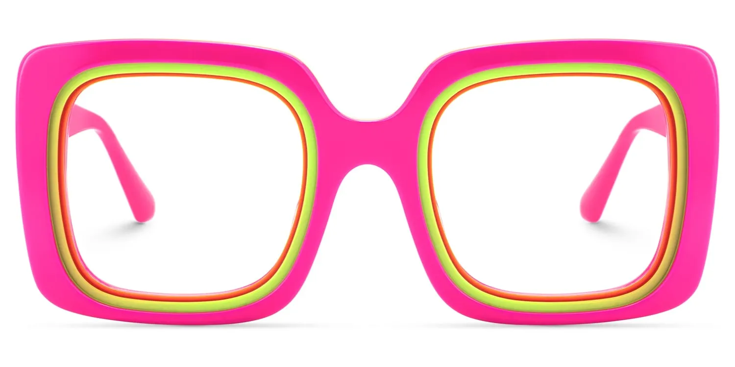 Esadowa - Square Pink Eyeglasses sold by Vooglam