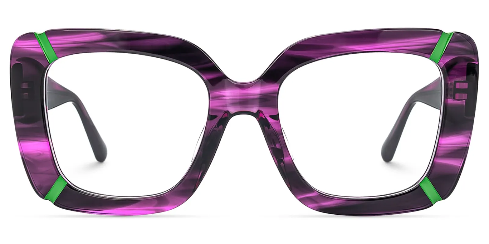 Romey - Square Purple Eyeglasses sold by Vooglam