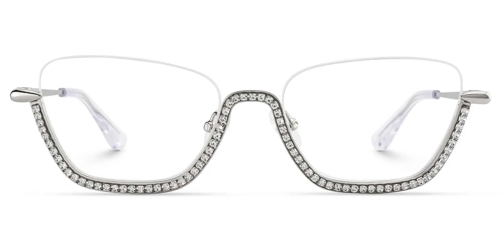 Viva - Cat Eye Silver Eyeglasses made by Vooglam