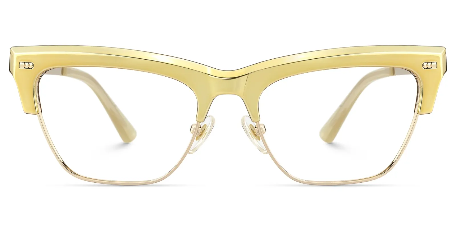 Gabriella - Cat Eye Gold Eyeglasses made by Vooglam