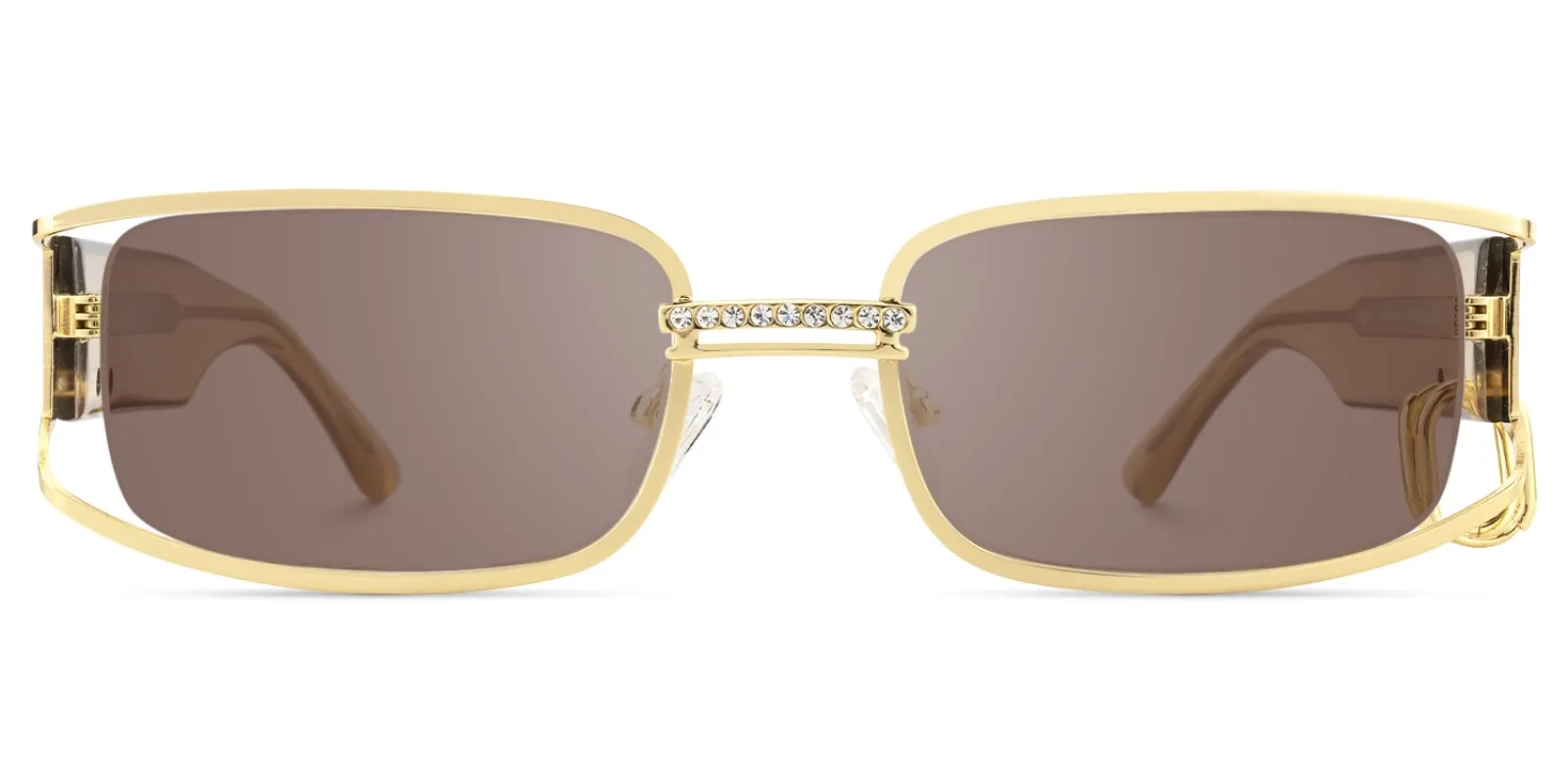 Riff - Rectangle Gold Sunglasses sold by Vooglam