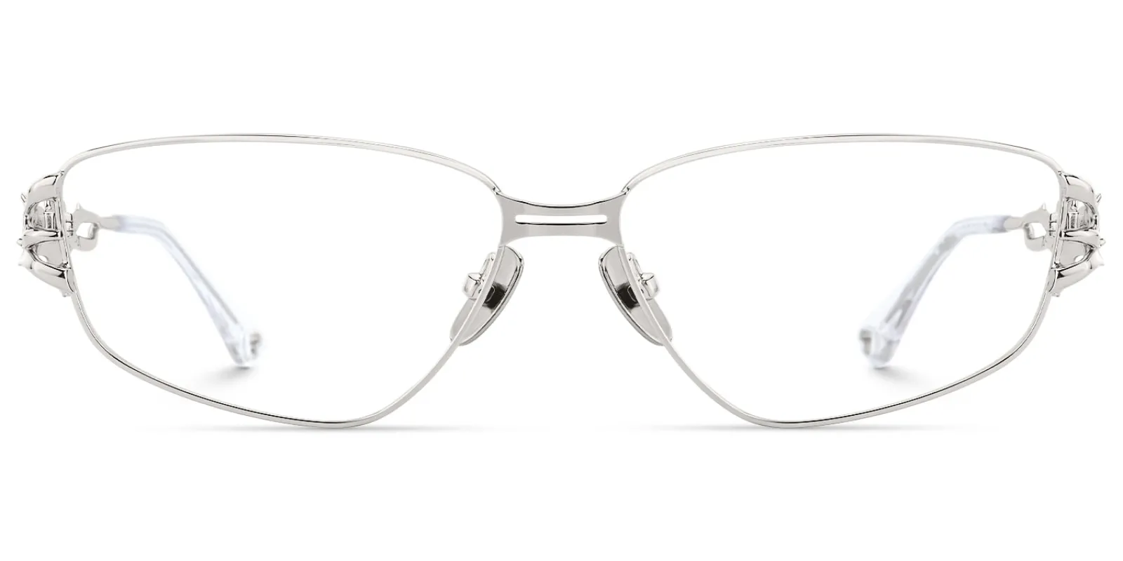 Spine - Geometric Silver Eyeglasses sold by Vooglam