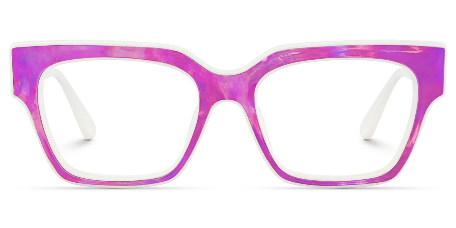 Qacha - Square Purple Eyeglasses sold by Vooglam