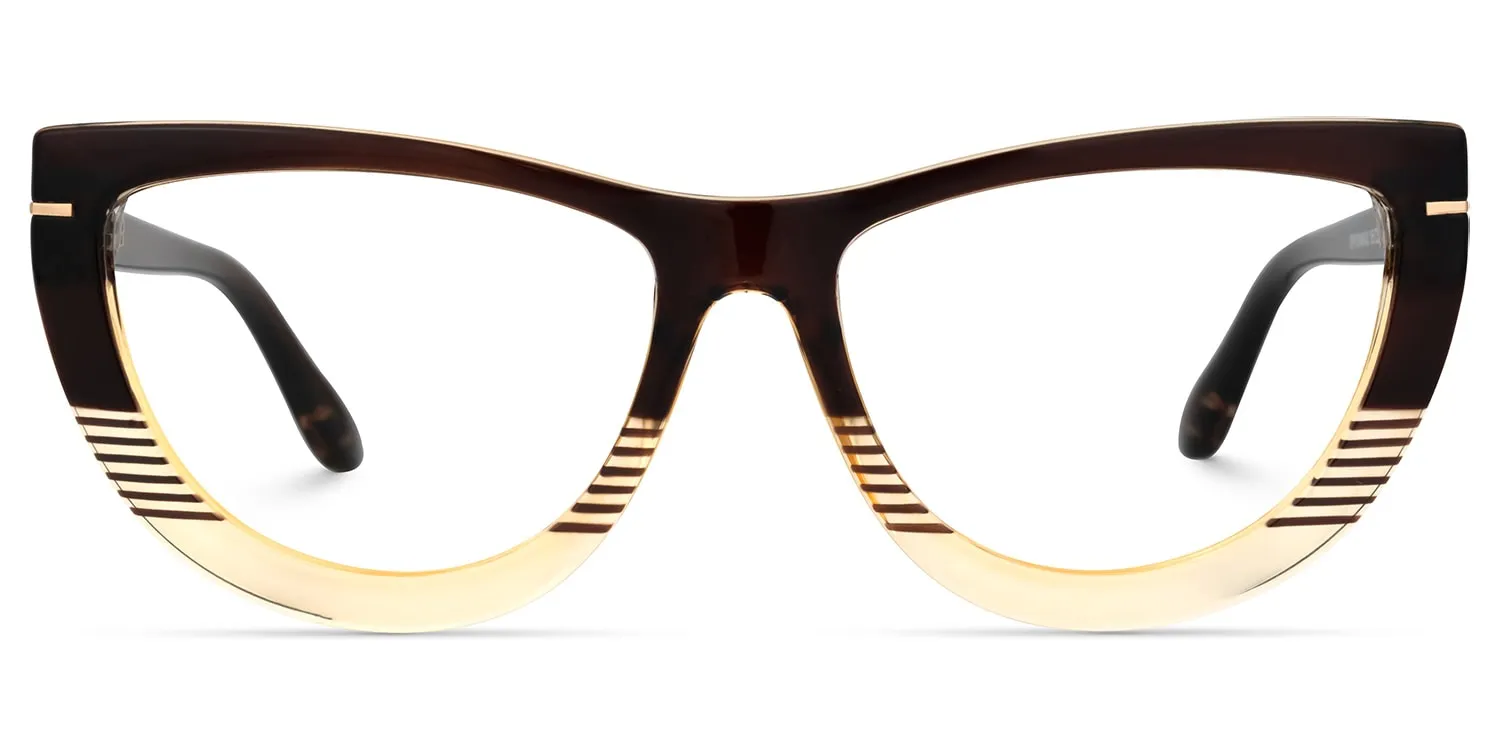 Rhea - Retro Brown Ombre Eyeglasses Tan Fade sold by Vooglam product image thumbnail 2