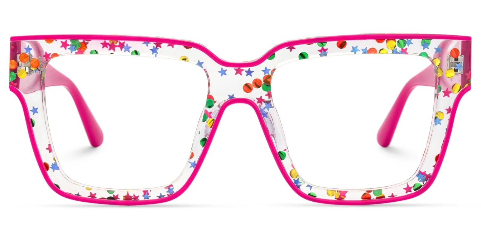 Naiya - Square Pink Eyeglasses sold by Vooglam