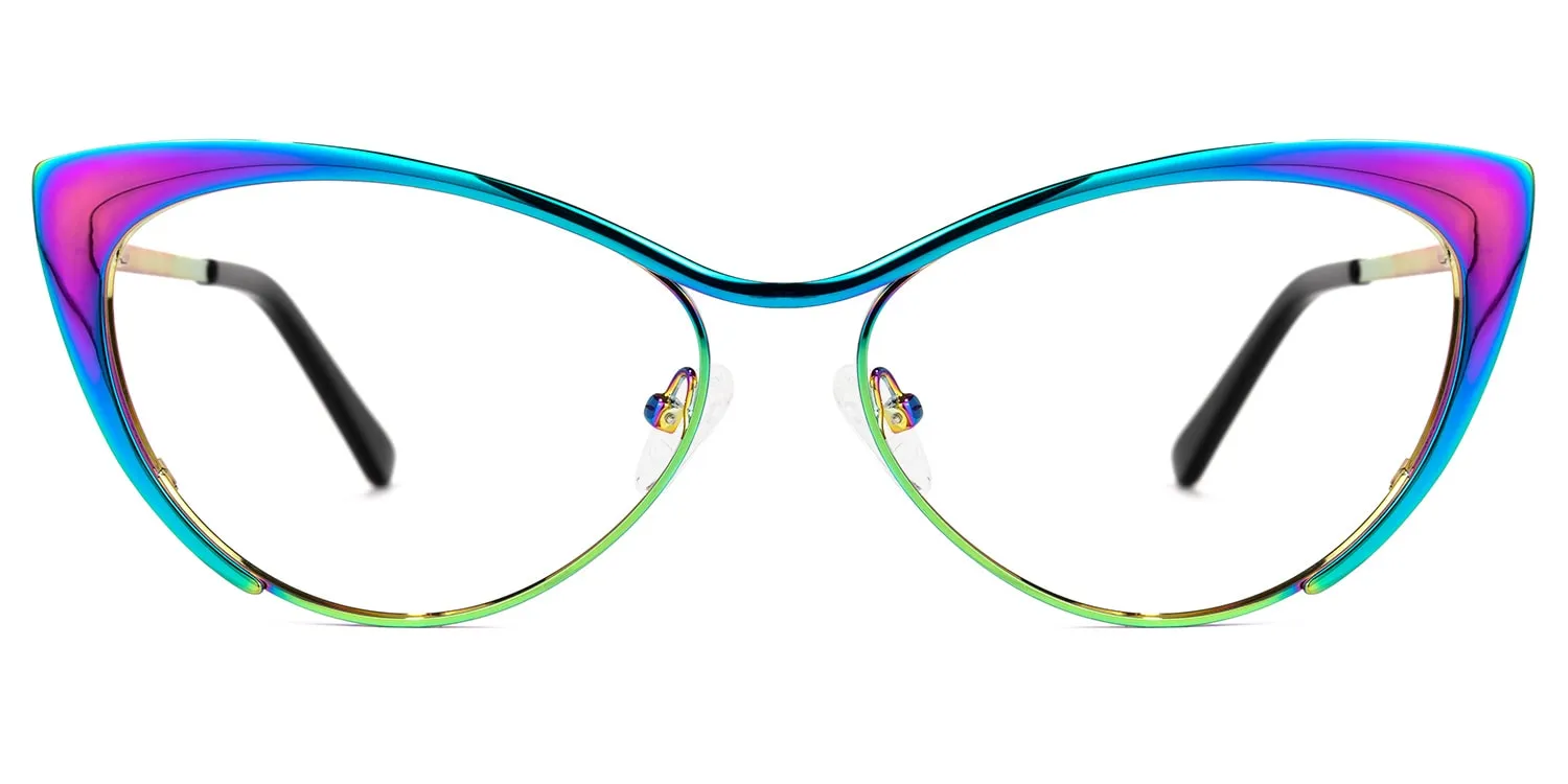 Annabelle - Funky Aurora Cat Eye Glasses sold by Vooglam
