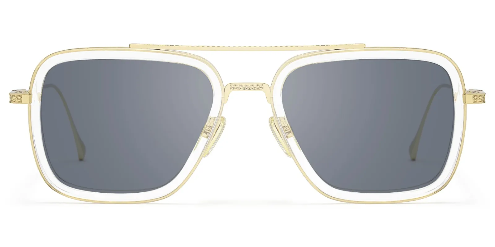 Alvira - Clear Aviator Sunglasses Gold Frame sold by Vooglam