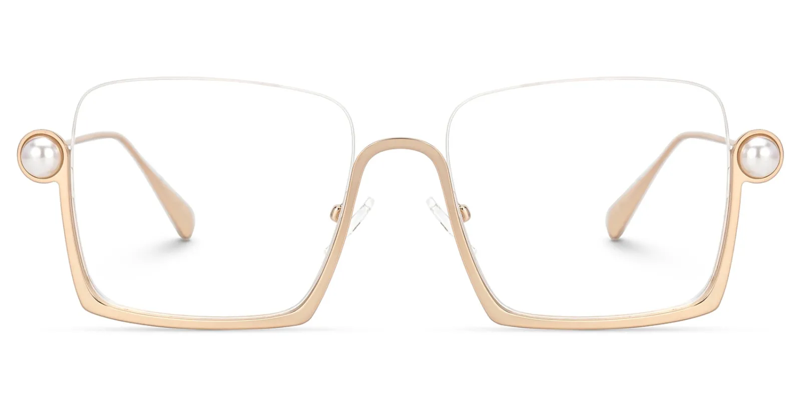 Fenella - Square Gold Eyeglasses sold by Vooglam