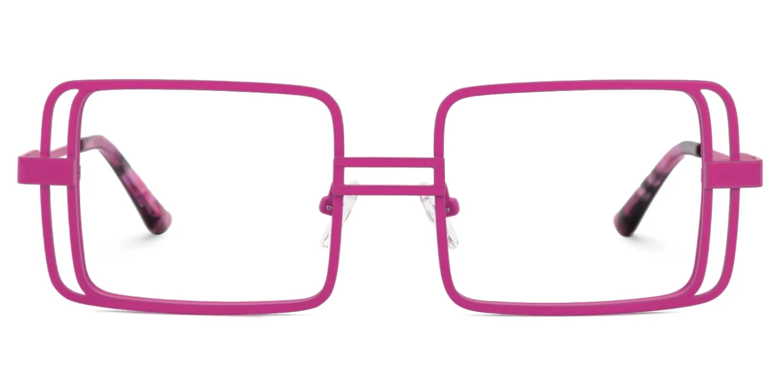 Fergus - Rectangle Pink Eyeglasses sold by Vooglam