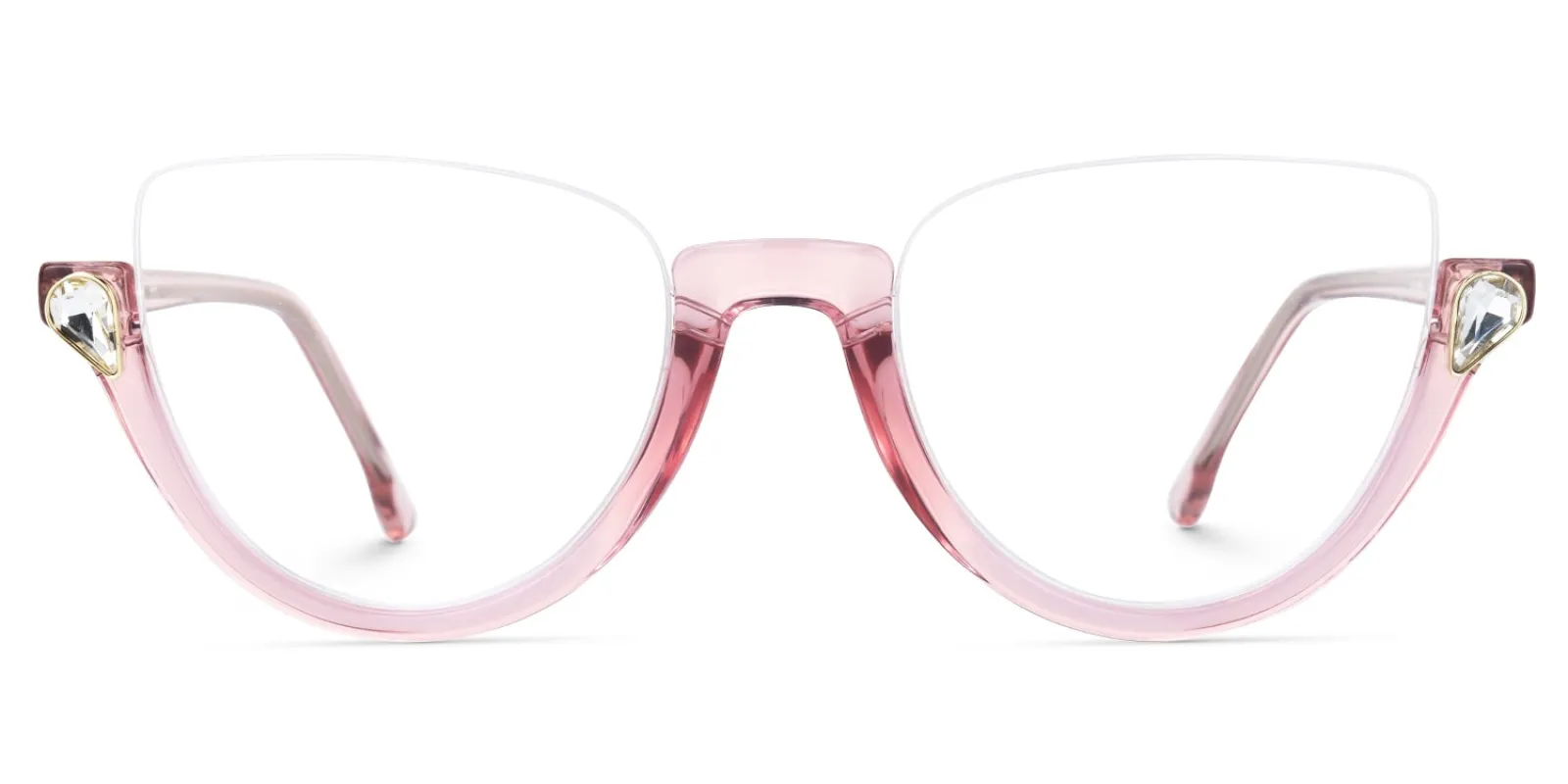 Sylvia Trendy Light Pink Cat Eye Glasses for Women sold by Vooglam