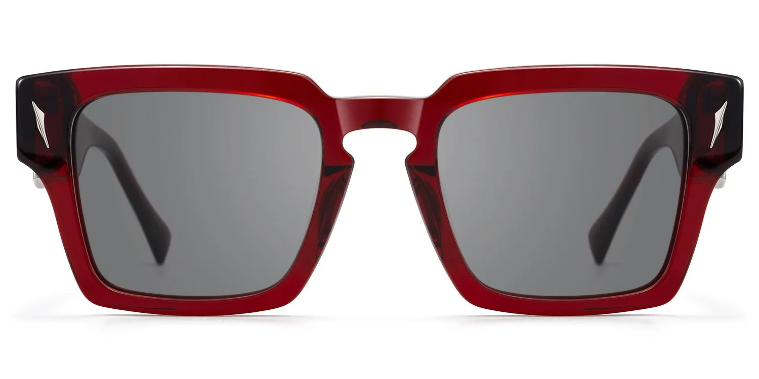Stiletto - Rectangle Red Sunglasses sold by Vooglam