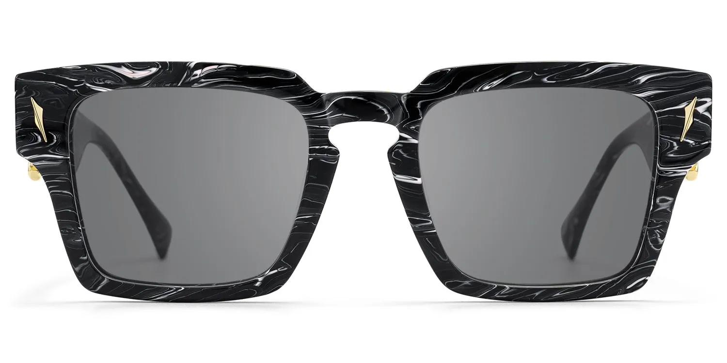 Stiletto - Rectangle Black Sunglasses sold by Vooglam