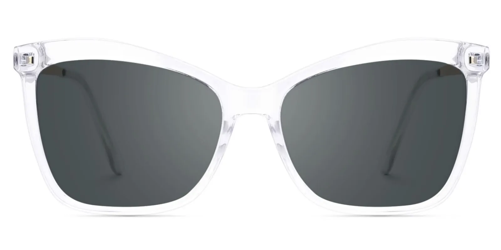 Libby Crystal Clear Distinctive Full-Frame Sunglasses sold by Vooglam