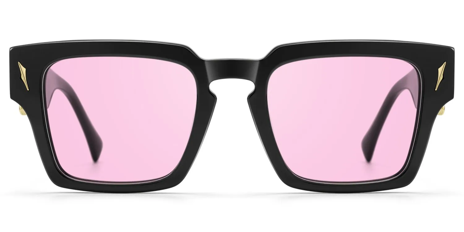 Stiletto - Rectangle Black Sunglasses sold by Vooglam