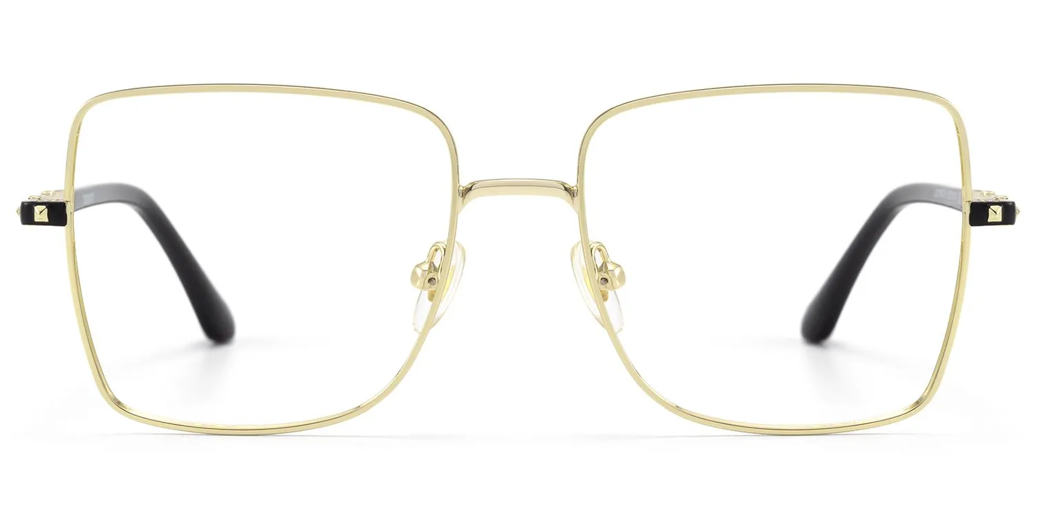Devereux - Square Gold Eyeglasses sold by Vooglam