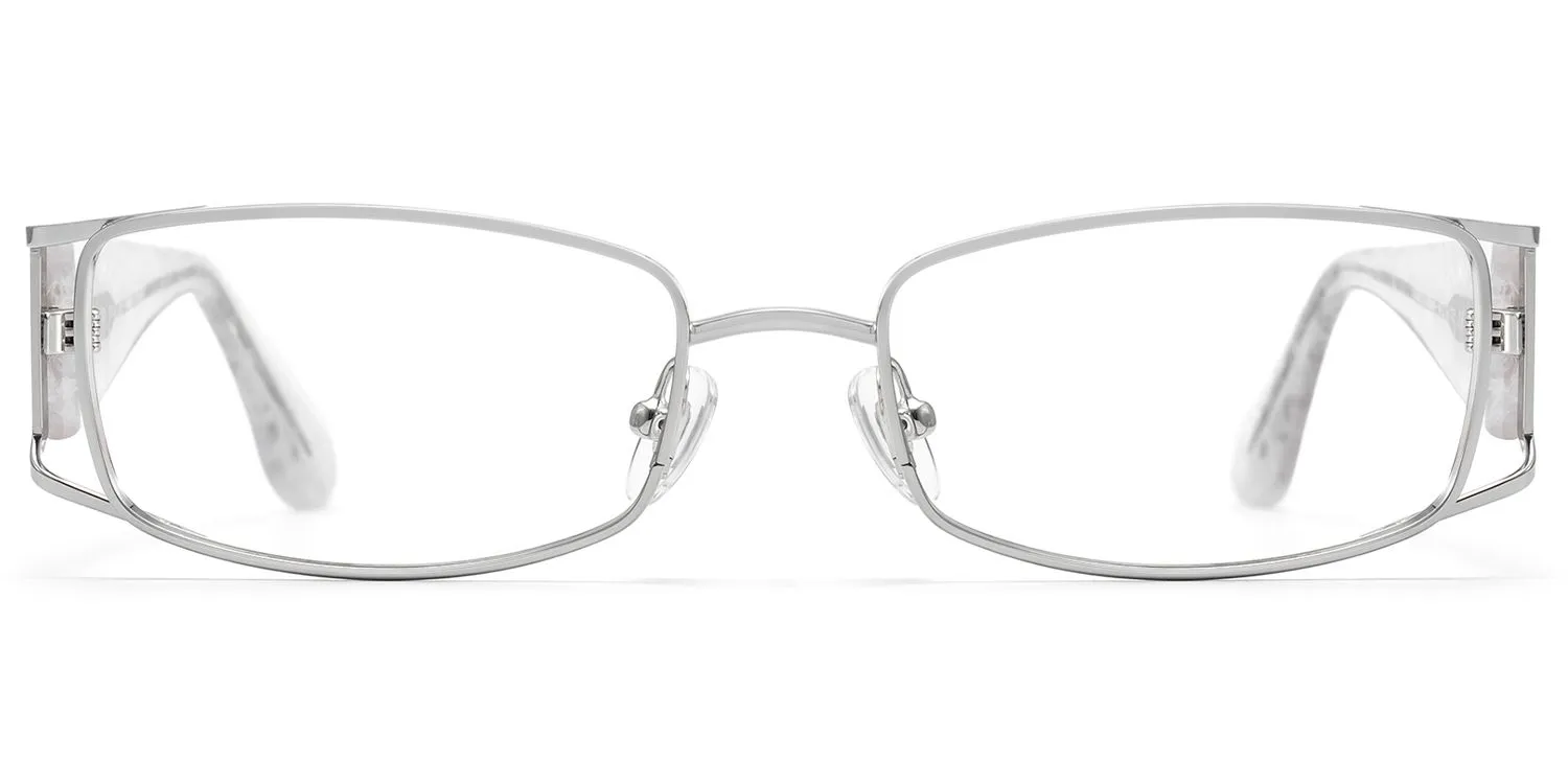 Wren - Rectangle Silver Eyeglasses sold by Vooglam product image thumbnail 2