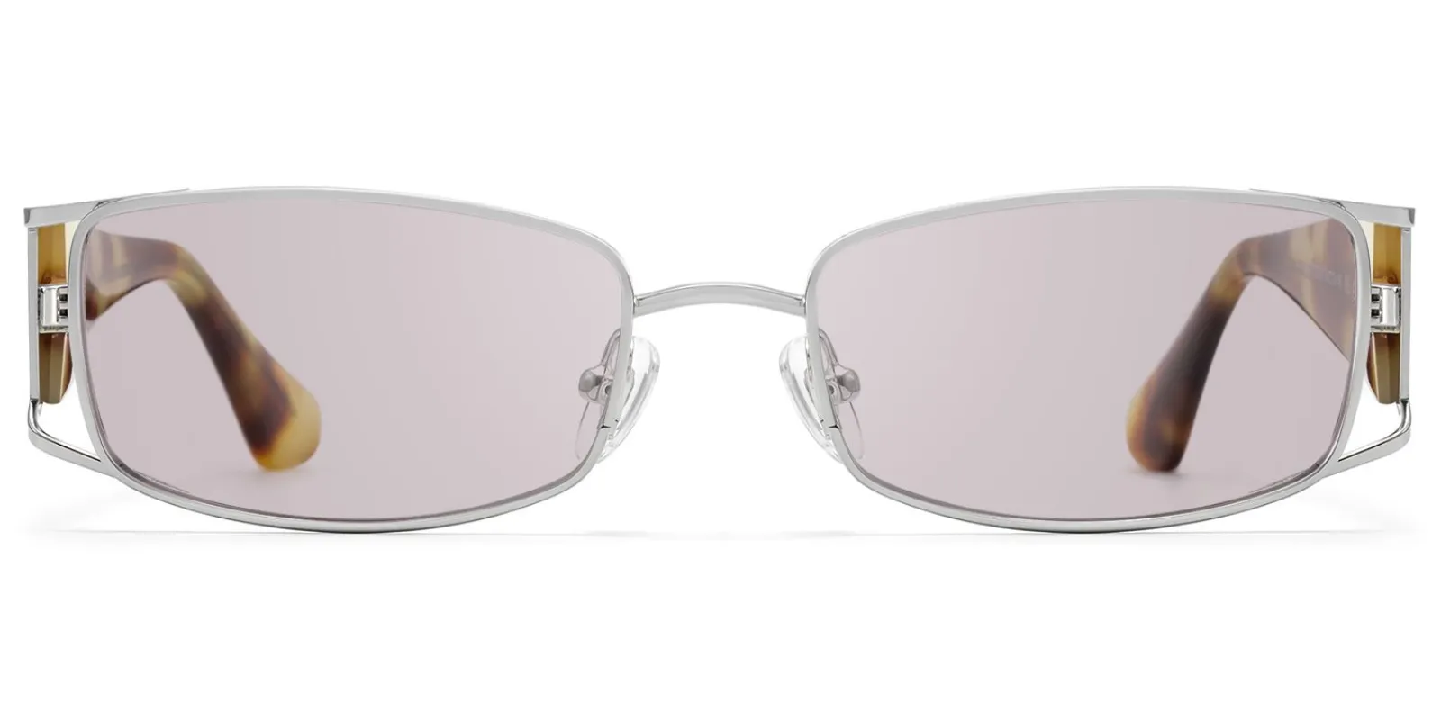 Wren - Rectangle Silver Sunglasses made by Vooglam