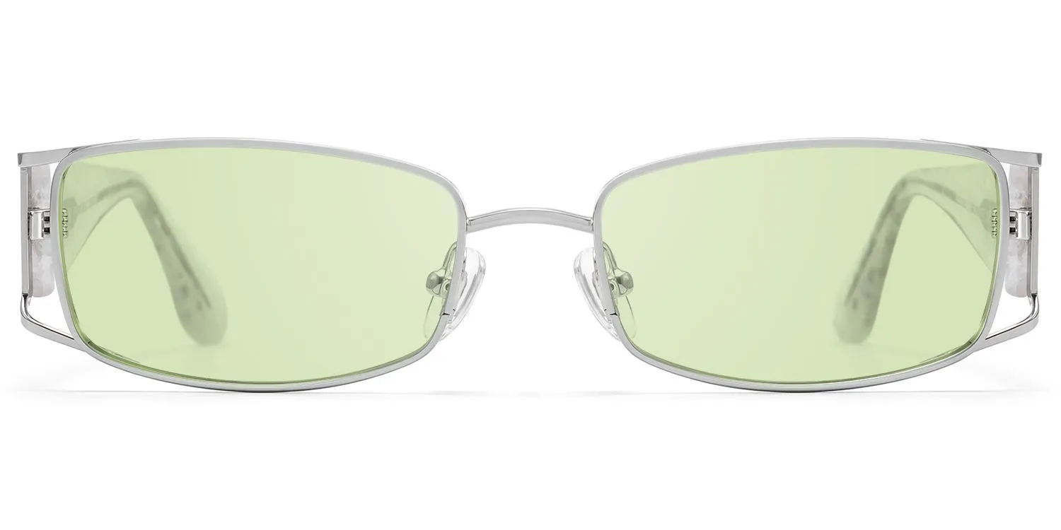 Wren - Rectangle Silver Sunglasses sold by Vooglam product image thumbnail 2