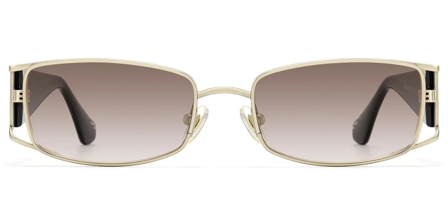 Wren - Rectangle Gold Sunglasses sold by Vooglam product image thumbnail 2