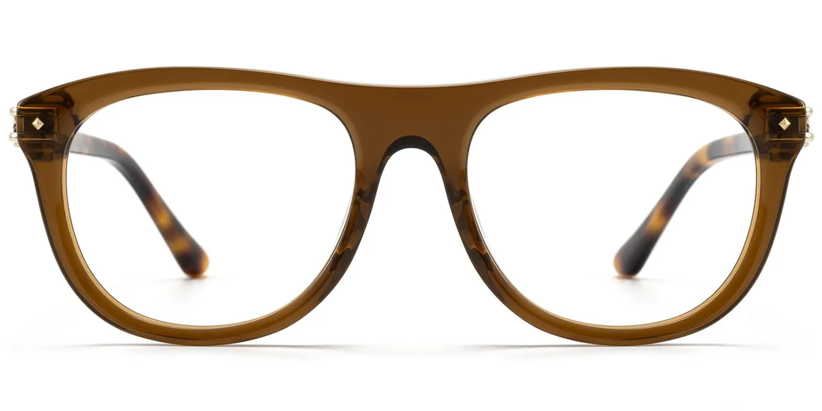 O'Keeffe - Aviator Brown Eyeglasses made by Vooglam