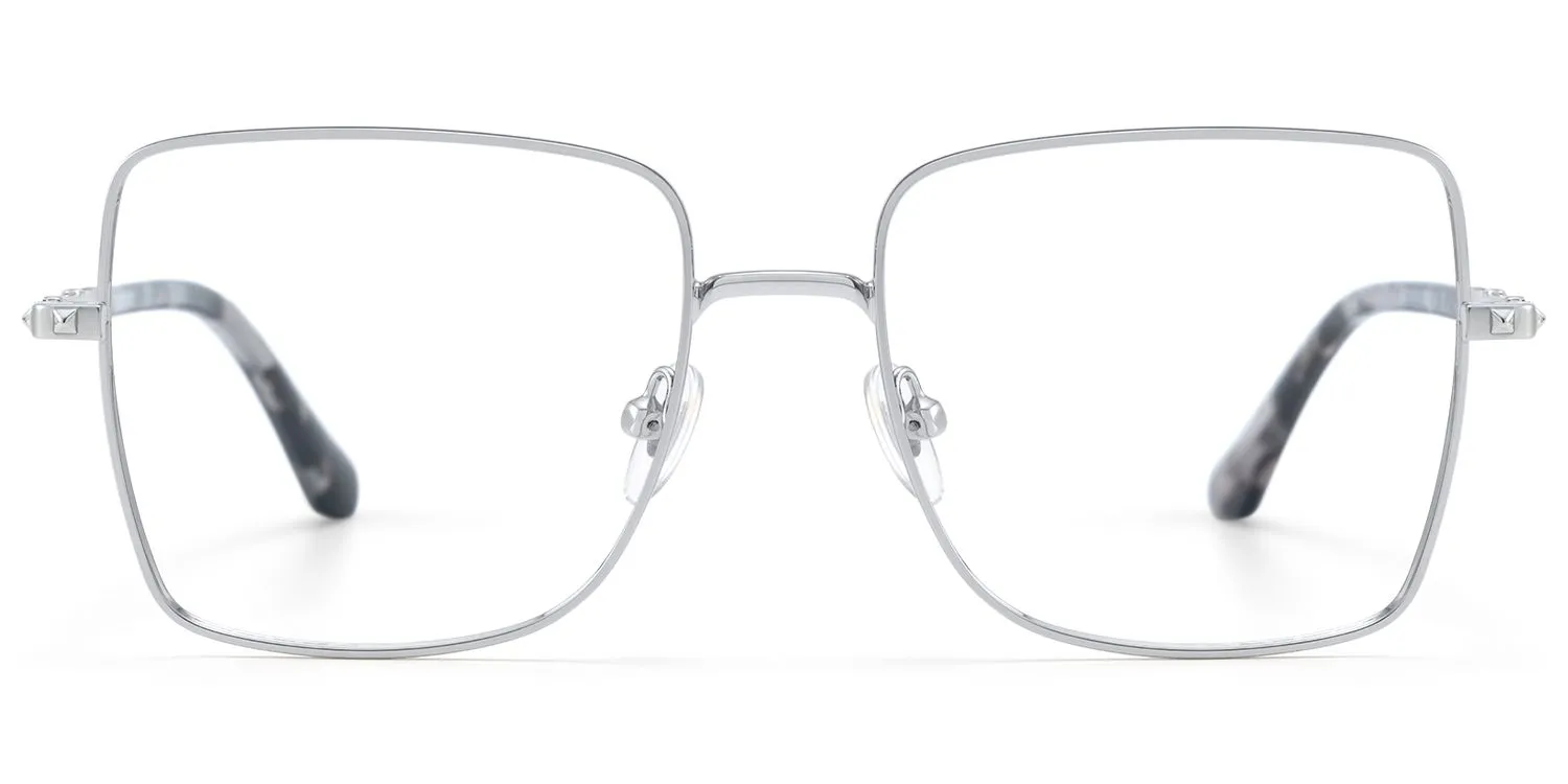 Devereux - Square Silver Eyeglasses sold by Vooglam