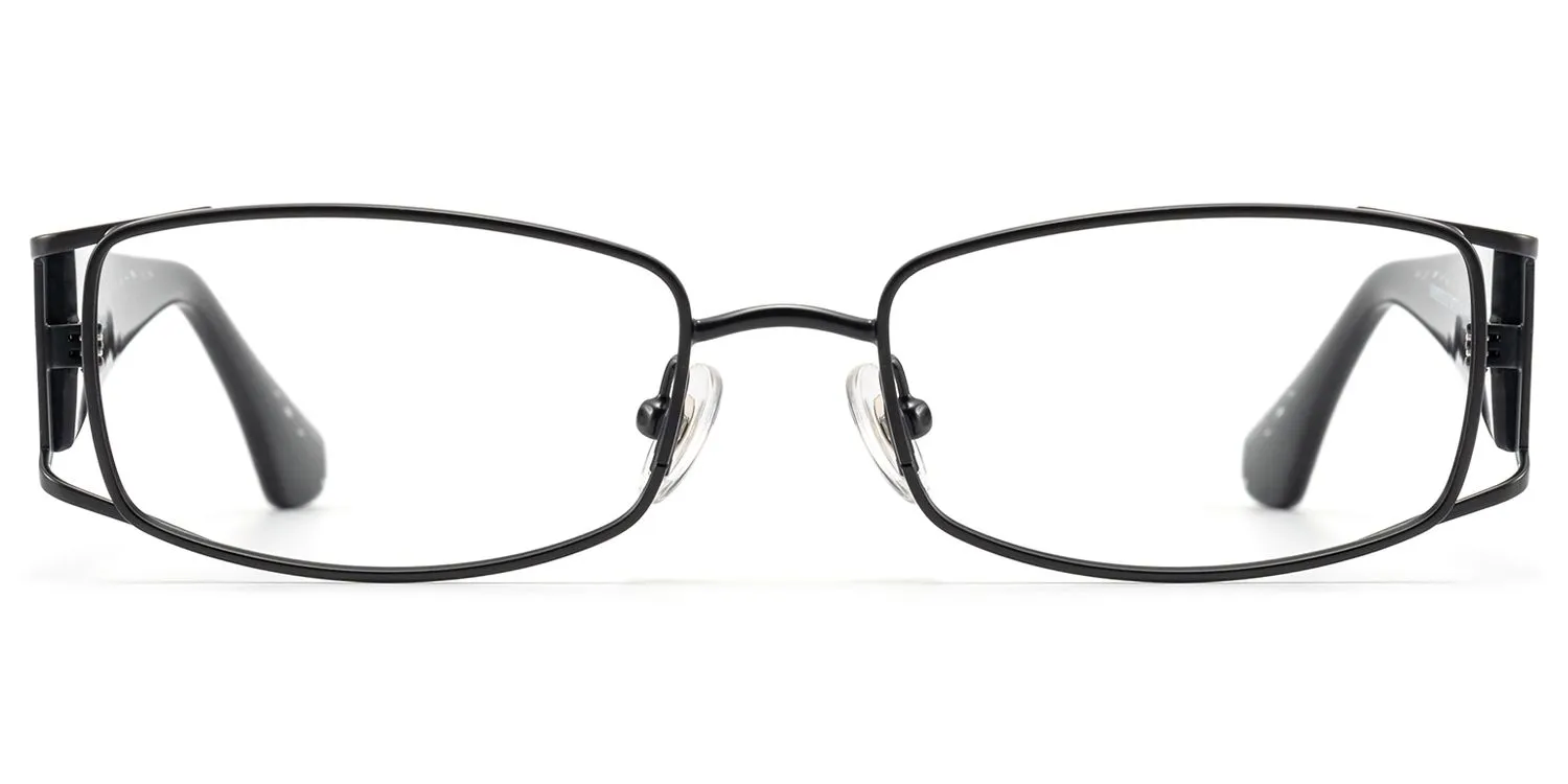 Wren - Rectangle Black Eyeglasses sold by Vooglam