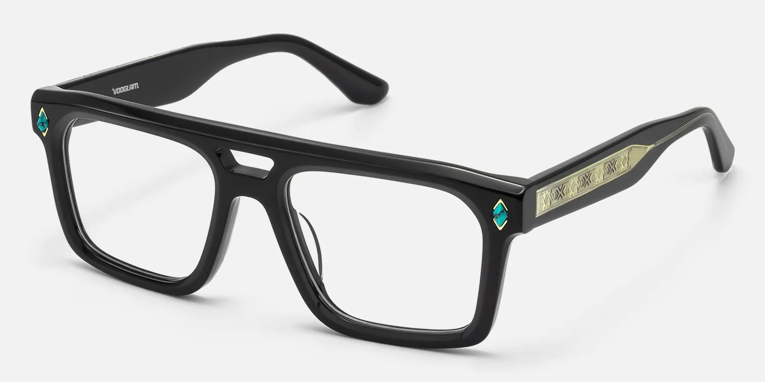 Bastion - Aviator Black Eyeglasses sold by Vooglam
