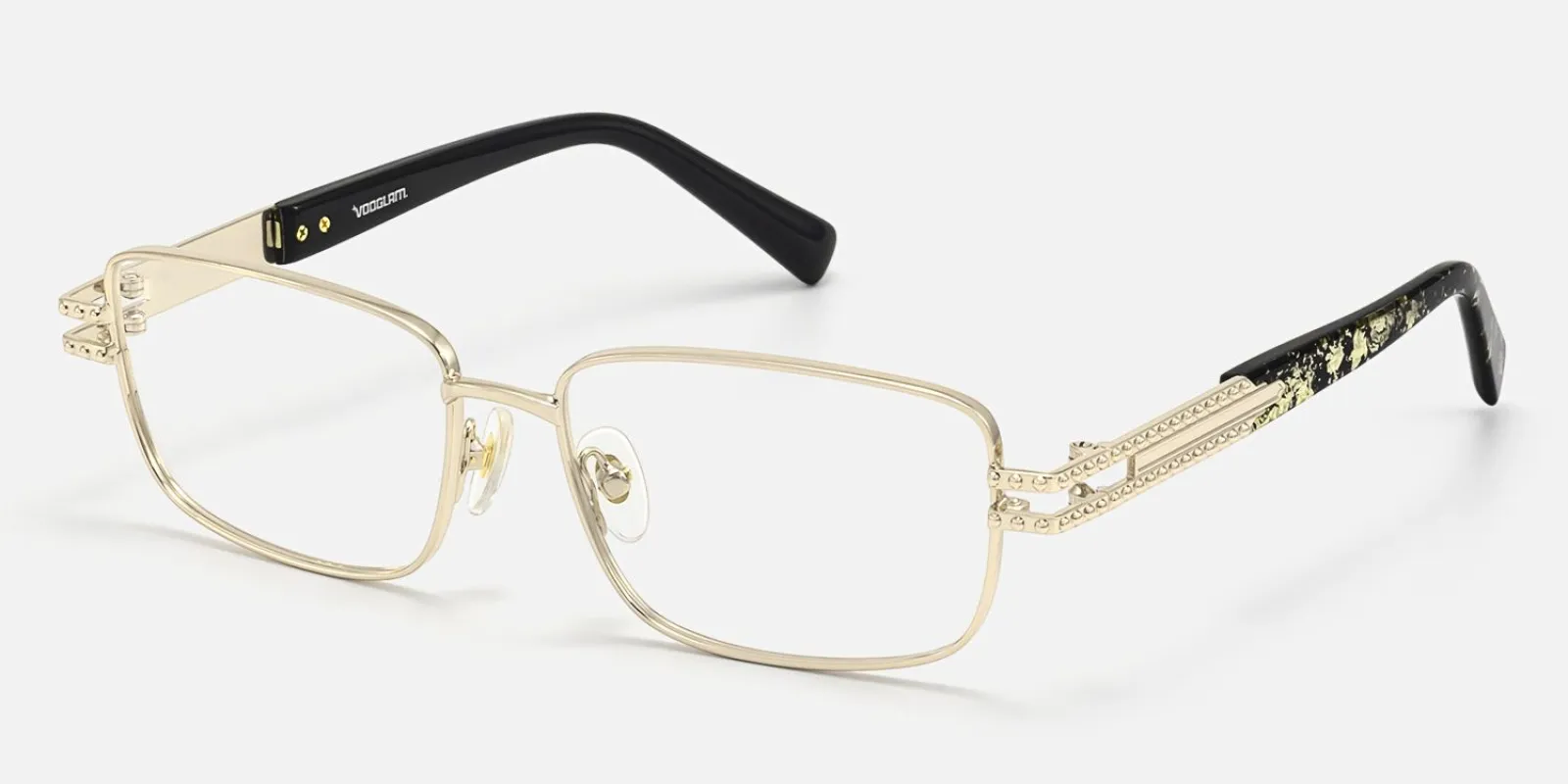 Veyra - Rectangle Gold Eyeglasses made by Vooglam