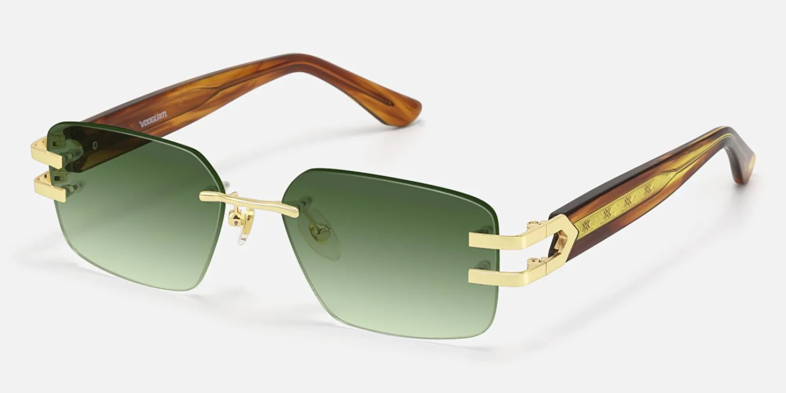 Aurum - Rectangle Tortoise Sunglasses made by Vooglam