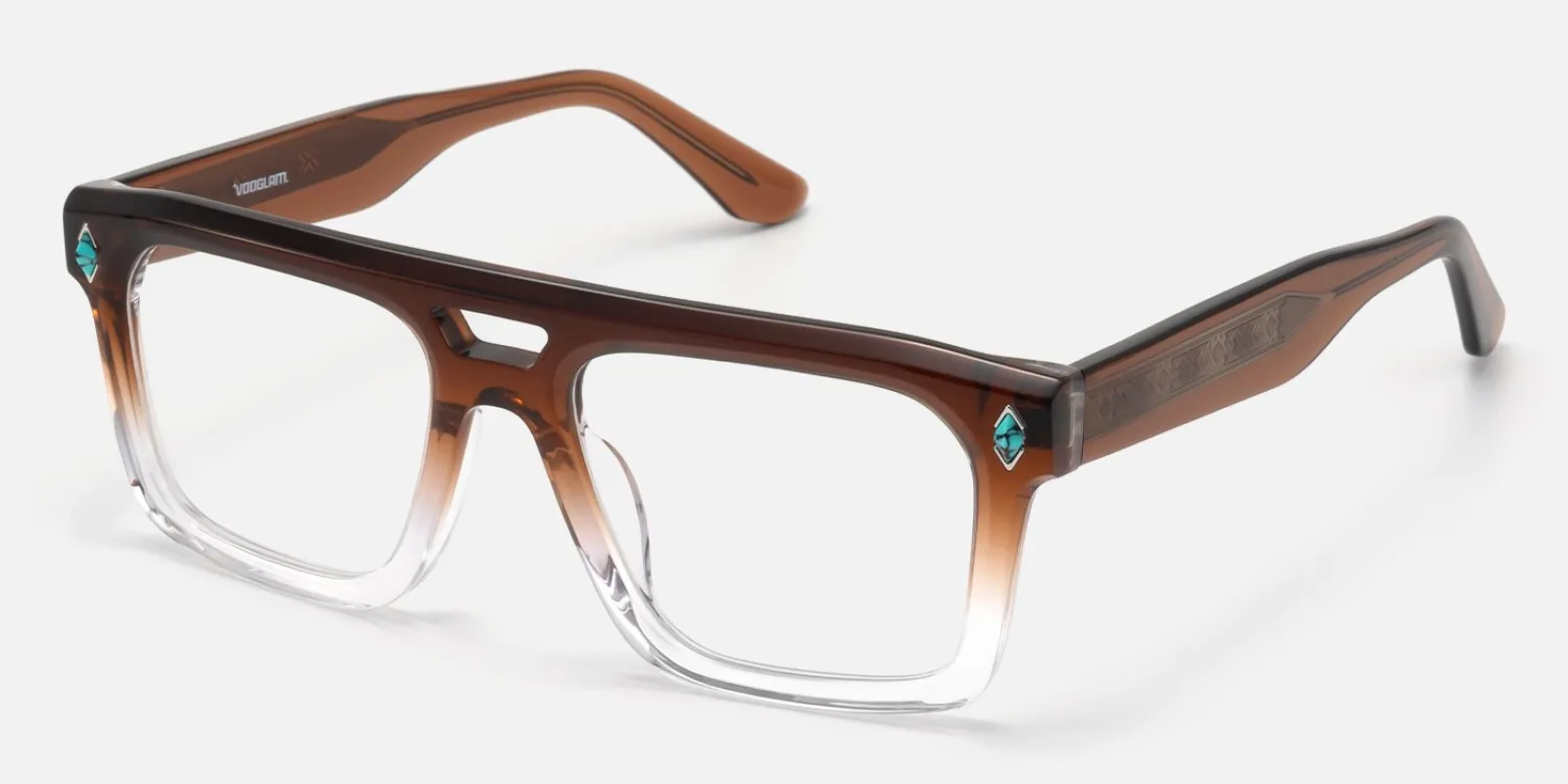 Bastion - Aviator Brown Eyeglasses made by Vooglam