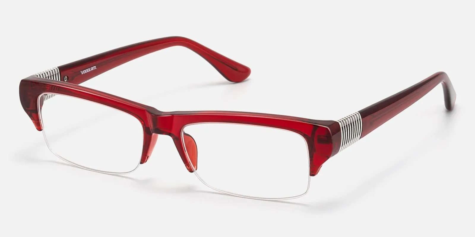 Kairo - Browline Red Eyeglasses made by Vooglam