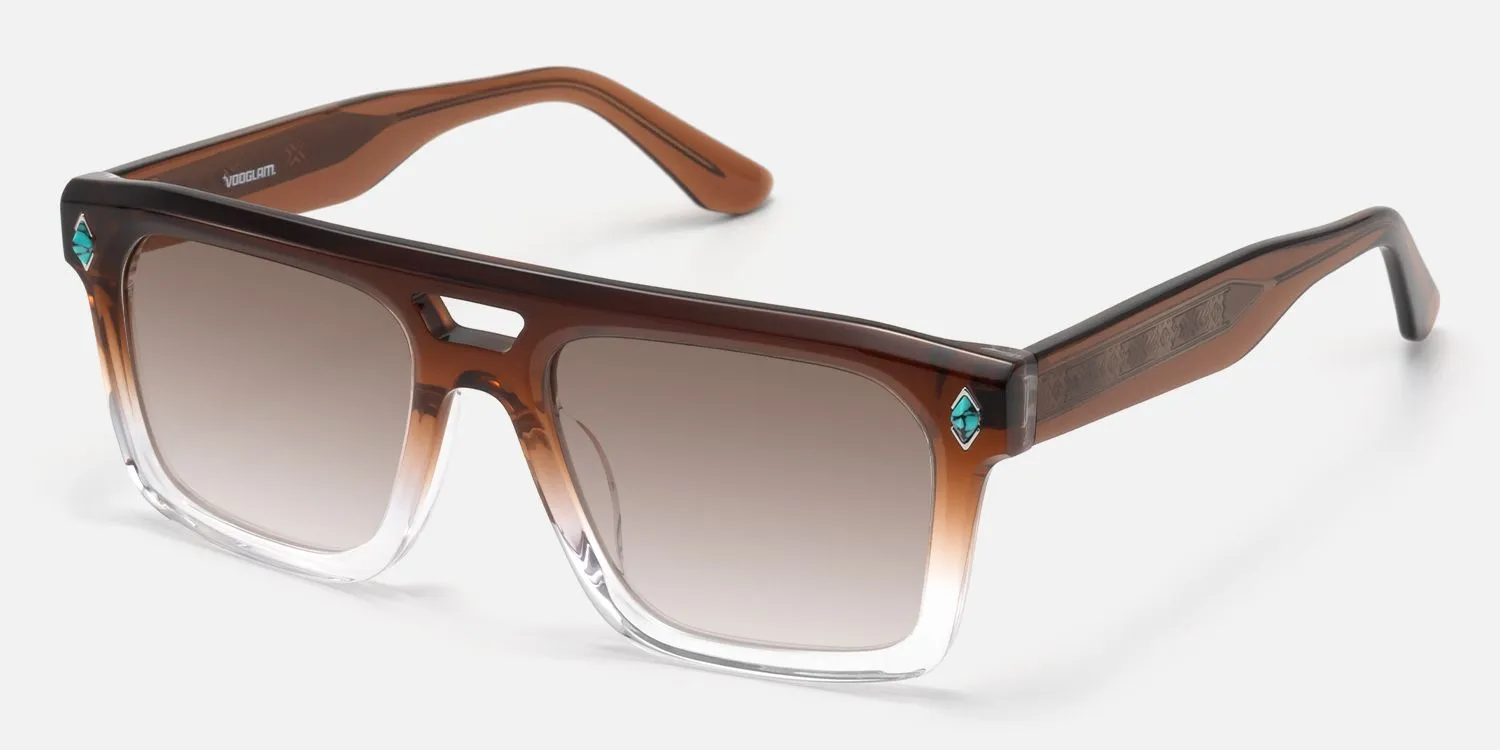 Bastion - Aviator Brown Sunglasses sold by Vooglam