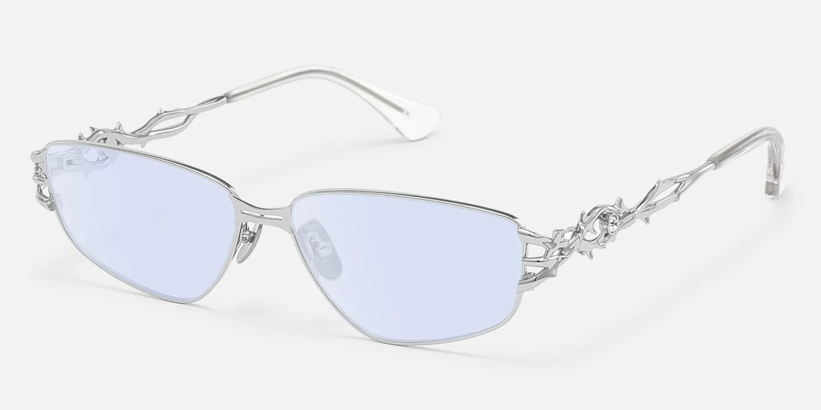 Spine - Geometric Silver Sunglasses made by Vooglam