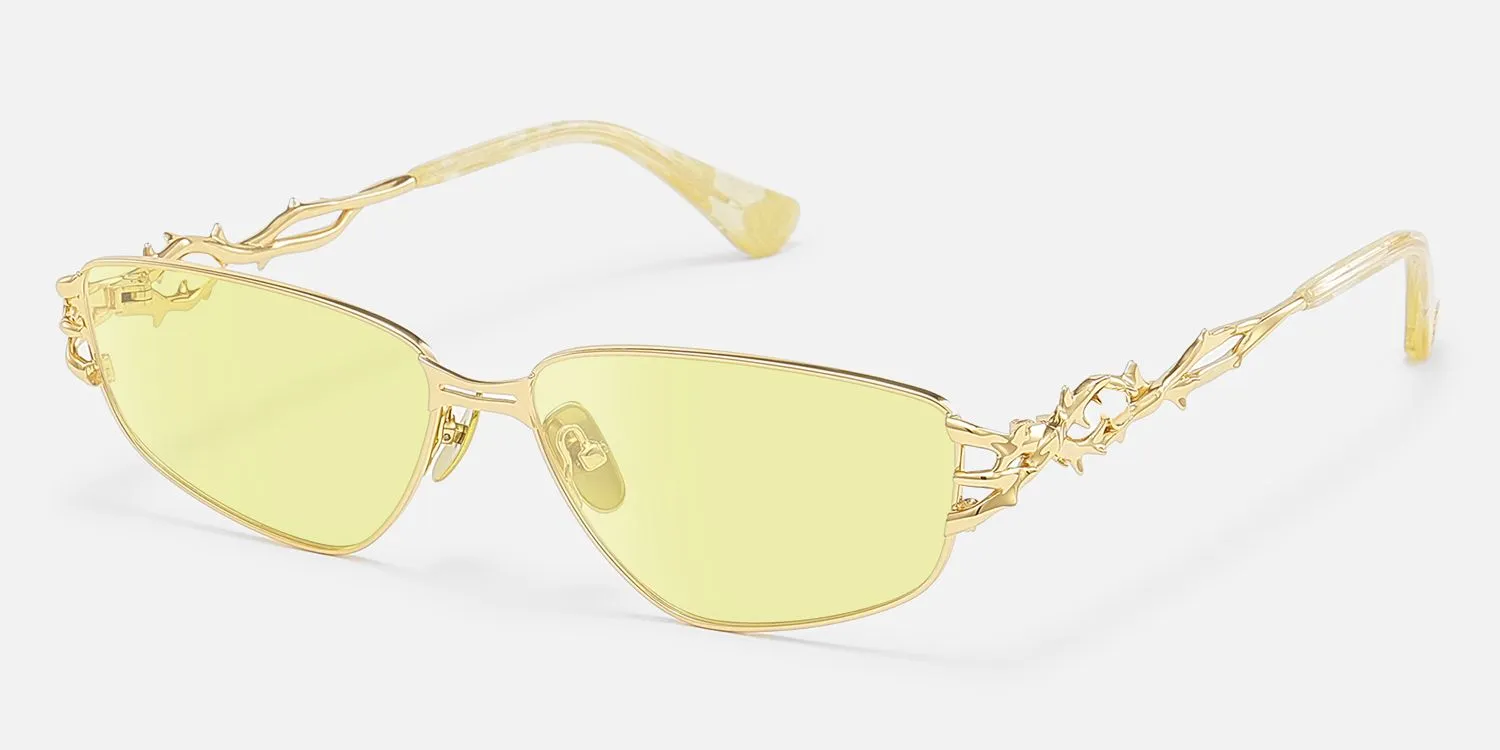 Spine - Geometric Gold Sunglasses sold by Vooglam