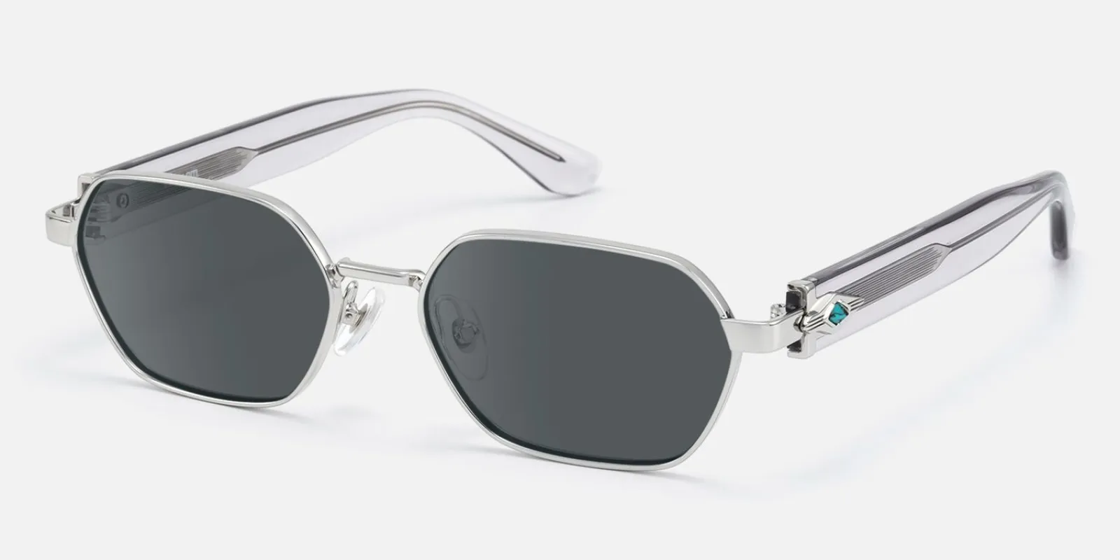 Orion - Geometric Silver Sunglasses made by Vooglam