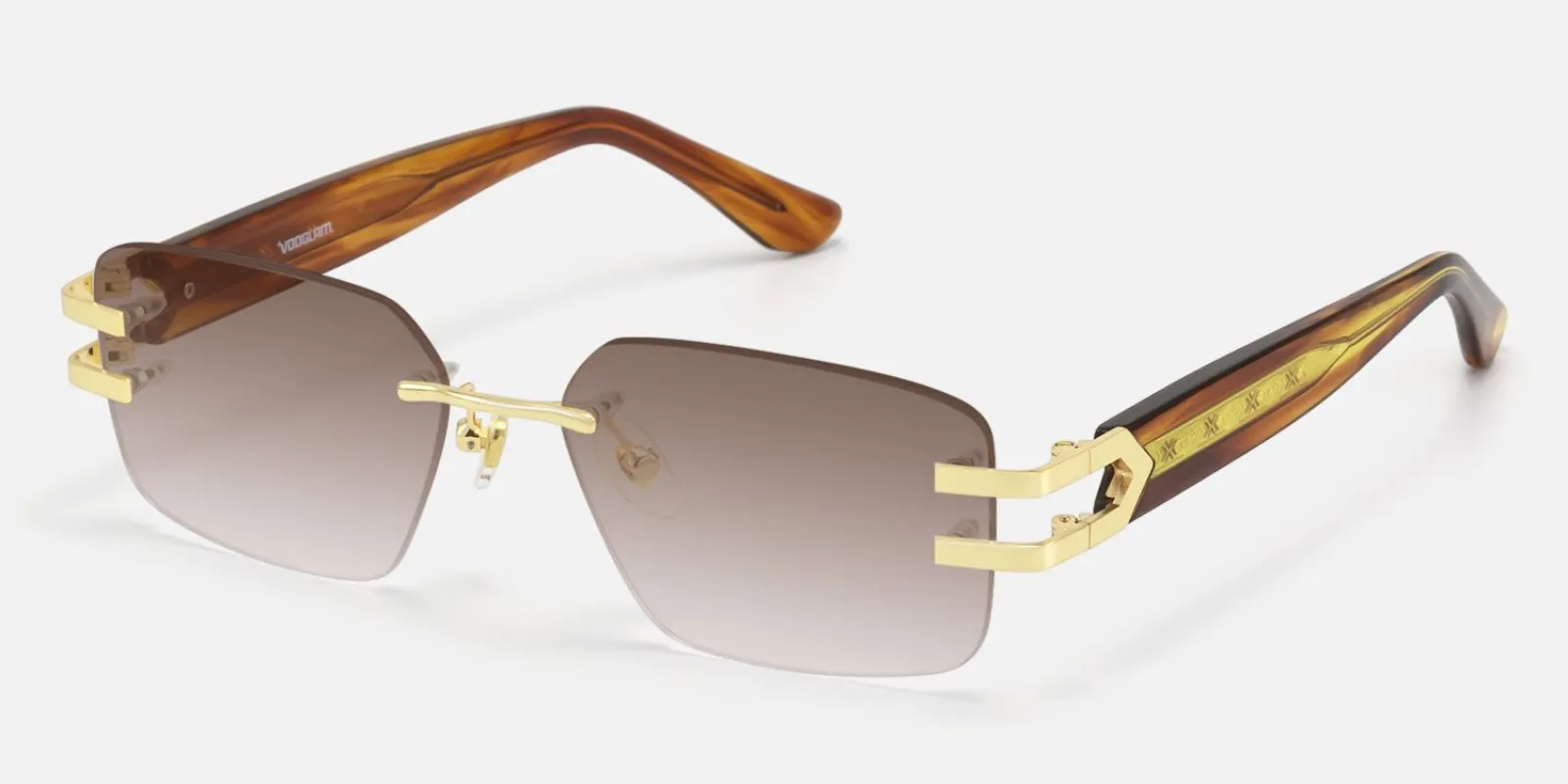 Aurum - Rectangle Tortoise Sunglasses made by Vooglam