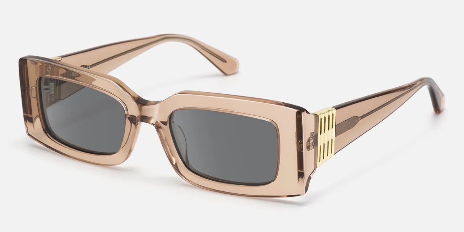 Aurelia - Rectangle Champagne Sunglasses made by Vooglam
