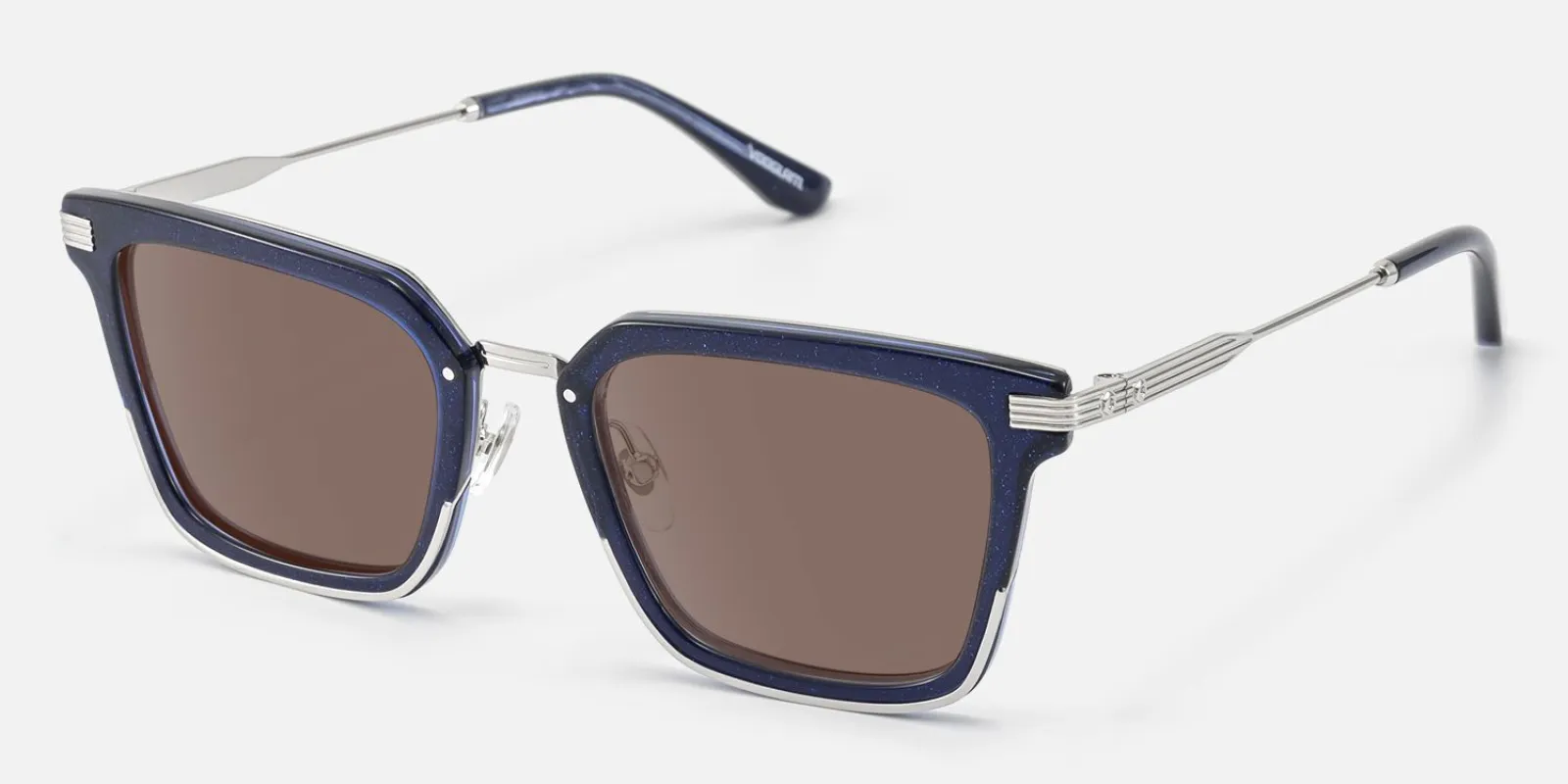 Kassel - Rectangle Blue Sunglasses made by Vooglam
