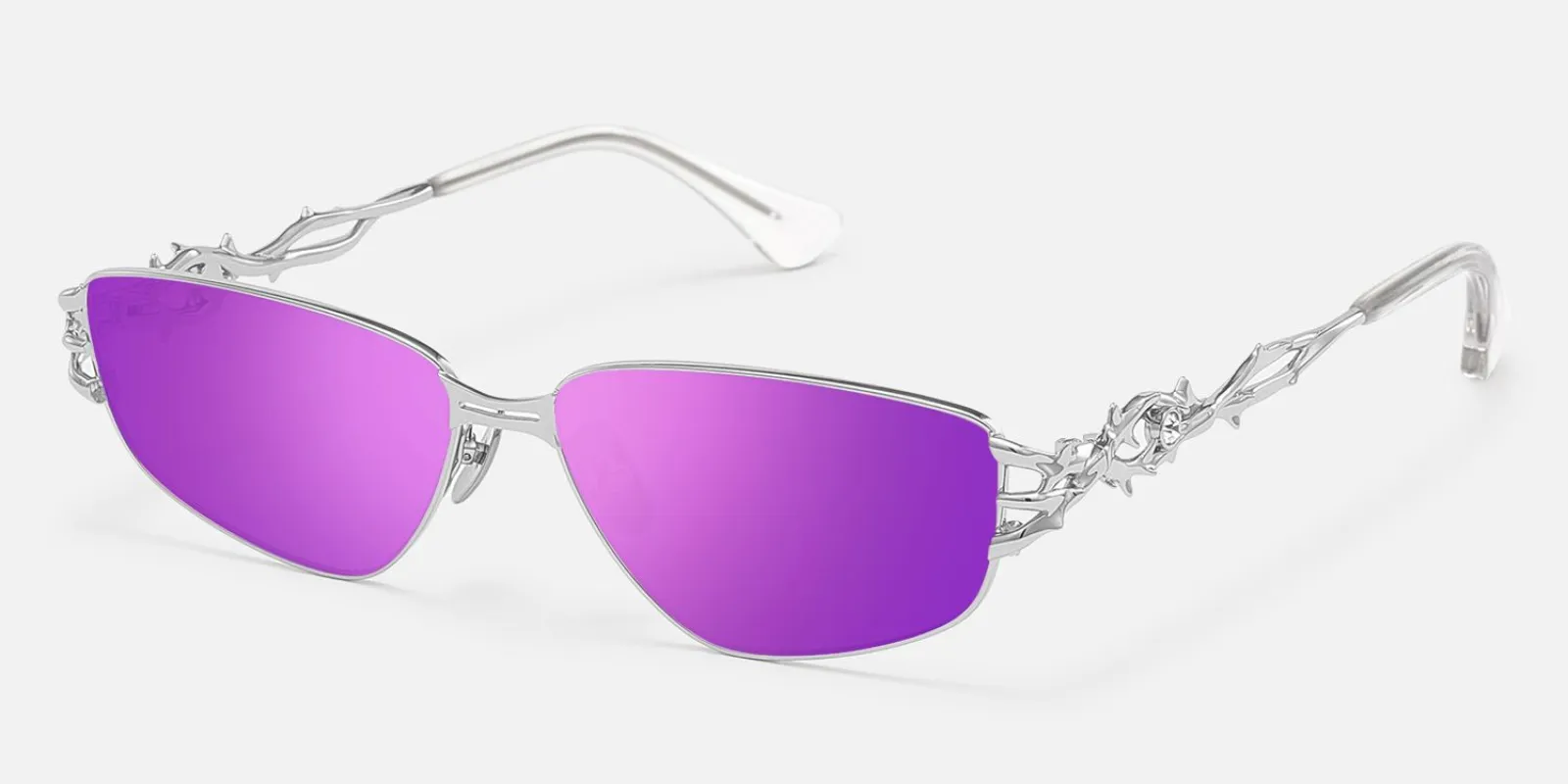 Spine - Geometric Silver Sunglasses made by Vooglam
