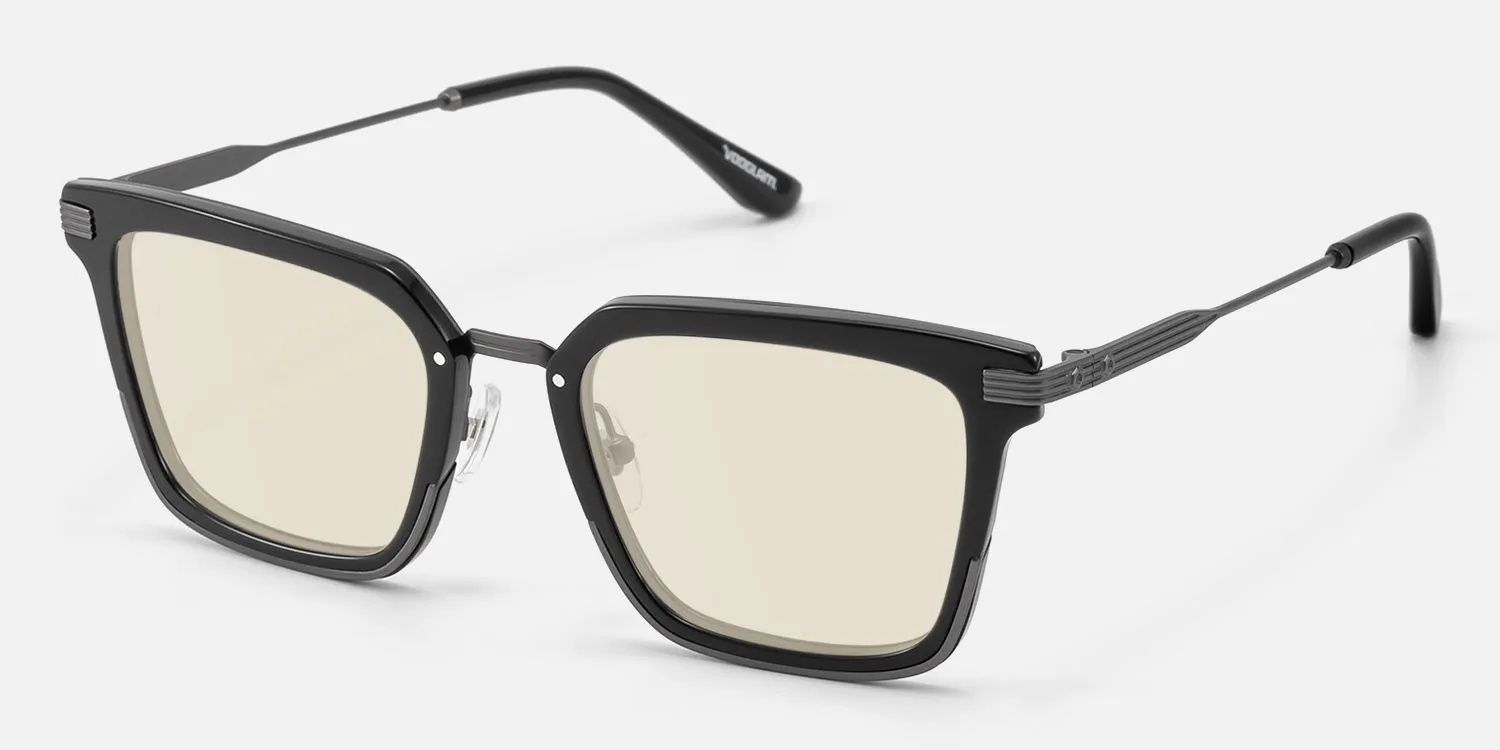 Kassel - Rectangle Black Sunglasses sold by Vooglam