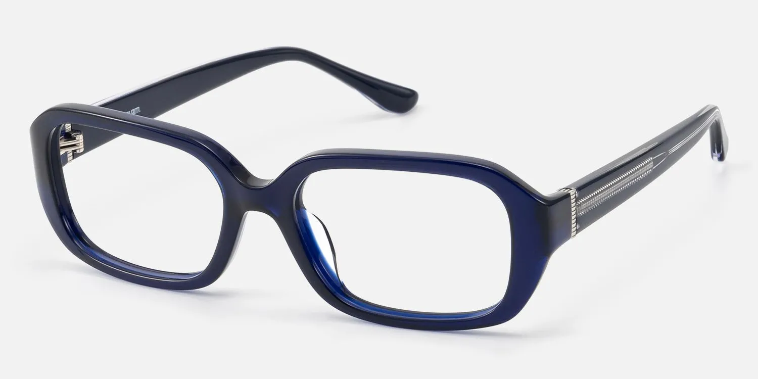 Mies - Rectangle Blue Eyeglasses sold by Vooglam