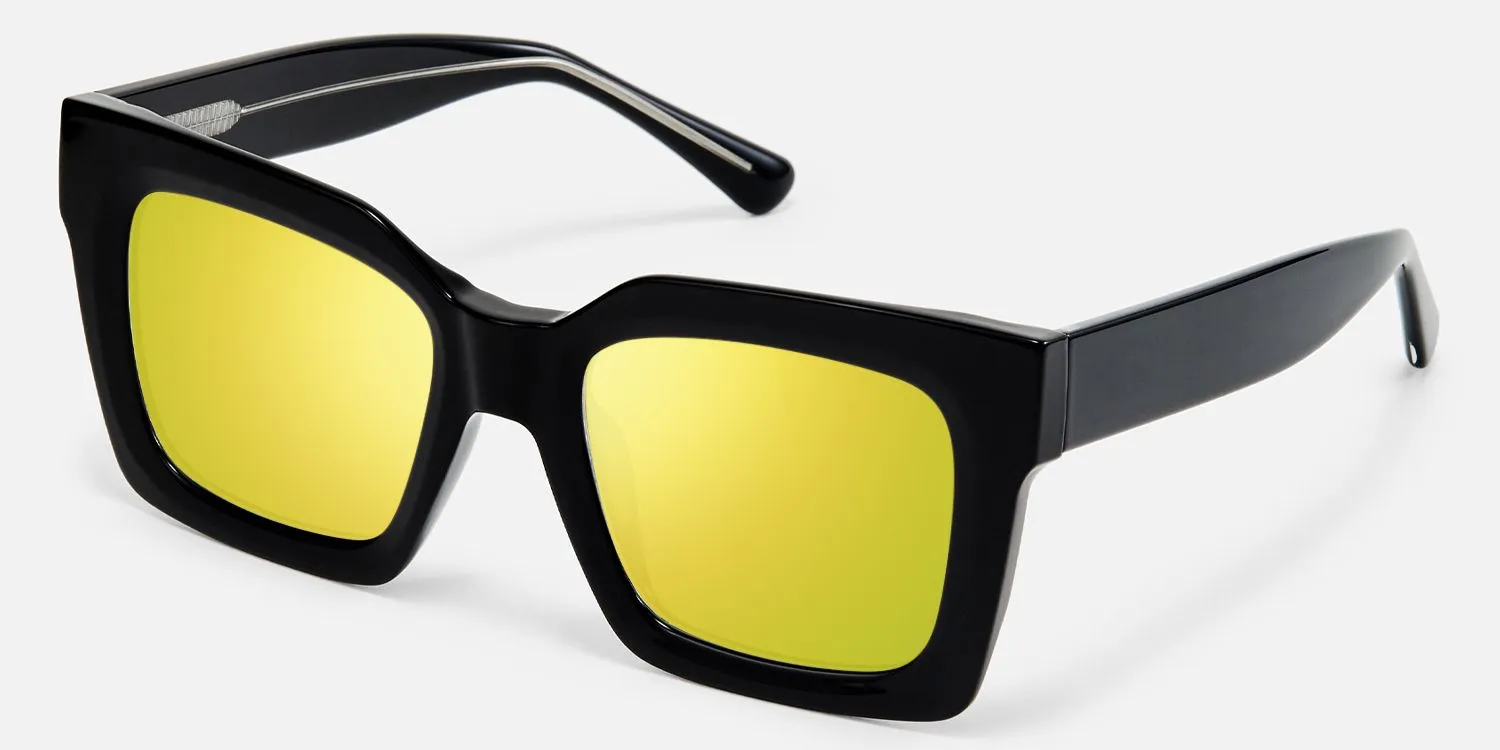 Pacheco - Black Chunky Oversized Square Glasses sold by Vooglam product image thumbnail 2