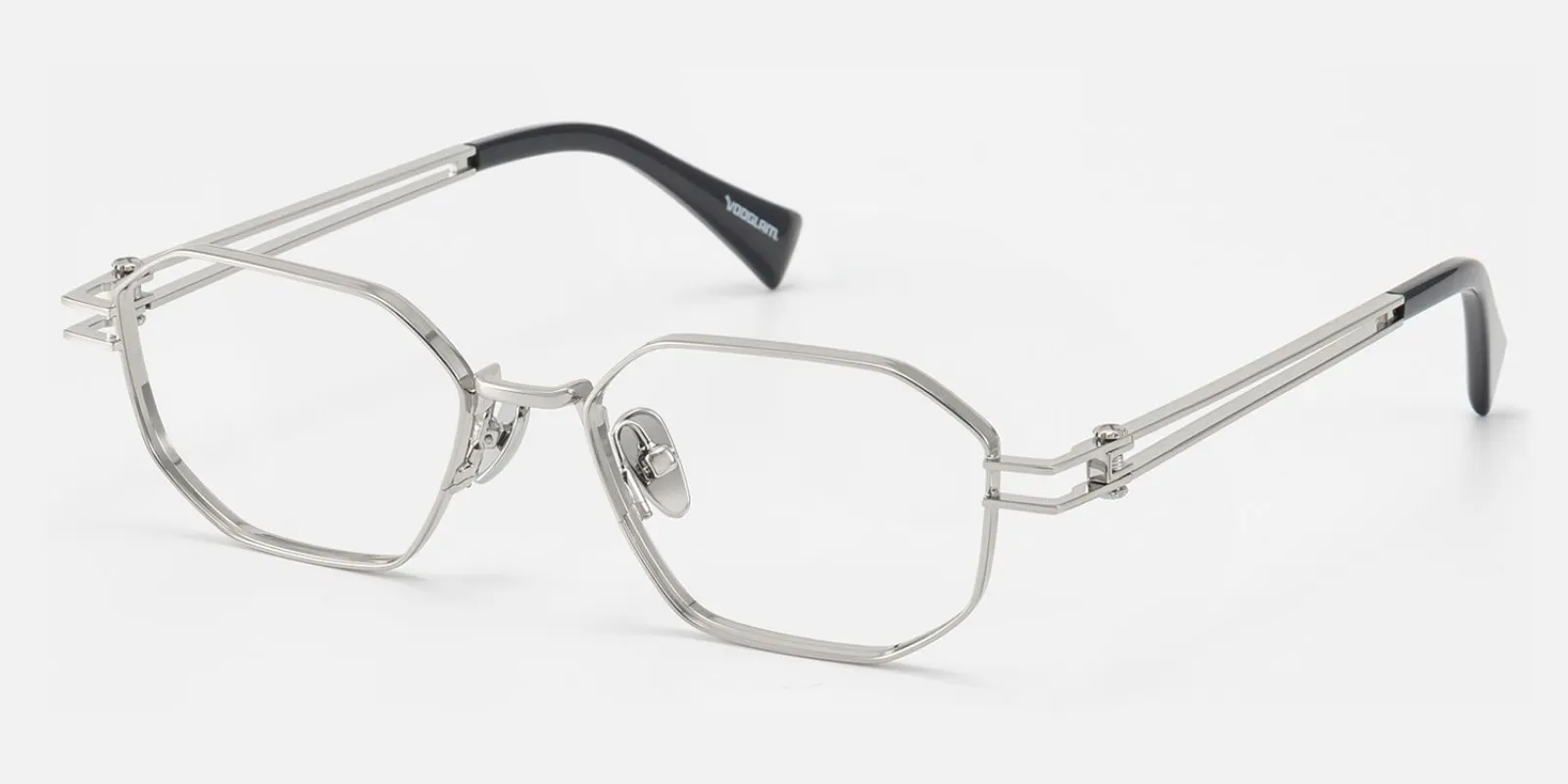 Loos - Geometric Silver Eyeglasses made by Vooglam