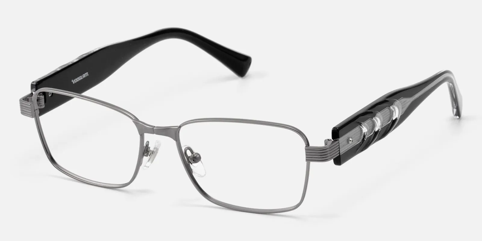 Toyo - Rectangle Gray Eyeglasses made by Vooglam