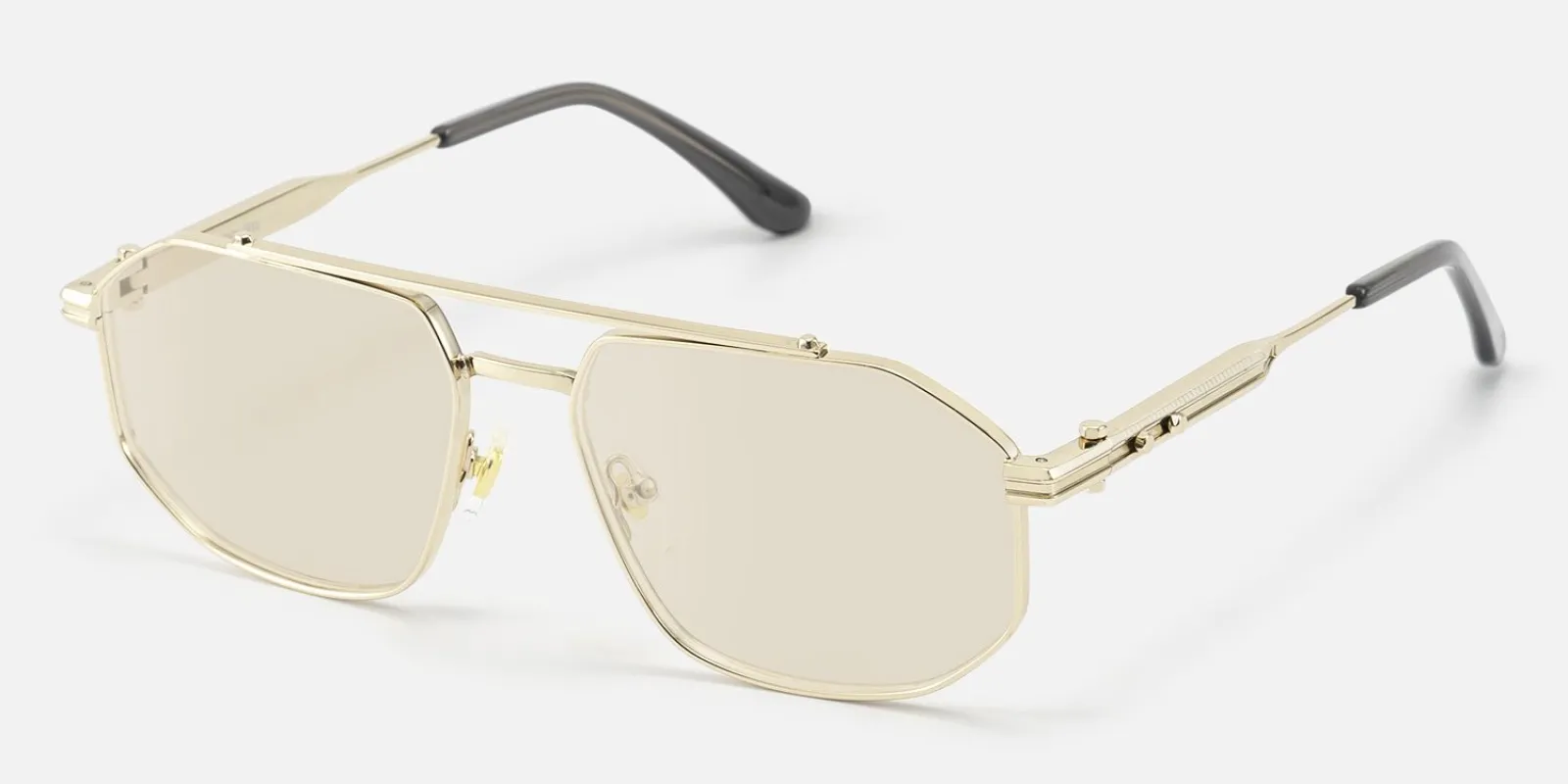 Ando - Aviator Gold Sunglasses made by Vooglam